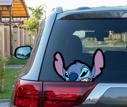 Discover Angry Stitch from Lilo and Stitch Peeking Peek Peekabo Peekers Bumper Window Vinyl Decal Disney Movie Stickers