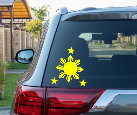 Discover Philippines 3 Stars and Sun Bumper Window Vinyl Decal JDM Stickers For Cars Trucks SUV Van Laptop Macbook iPad Tablet