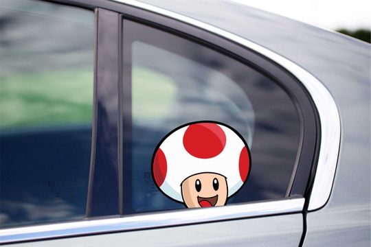 Toad Peeking Peek Peekabo Bumper Window Vinyl Decal Anime Cartoon Video Game Stickers Meme