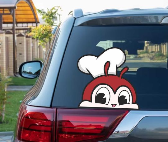 Jollibee Cute Peeking Peek Peekabo Peekers Bumper Window Vinyl Decal Filipino Food Famous Spaghetti Stickers Philippines cute