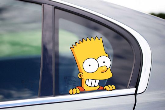 Bart Simpsons Peeking Peek Peekabo Peekers Bumper Window Vinyl Decal Cool Cartoon The SImpsons Stickers