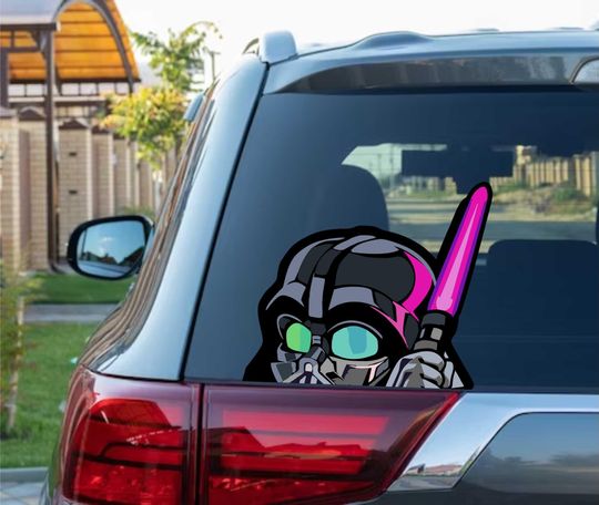 Darth Vader Peeking Peek Peekabo Peekers Bumper Window Vinyl Decal Disney Star Wars Movie Stickers Lightsaber