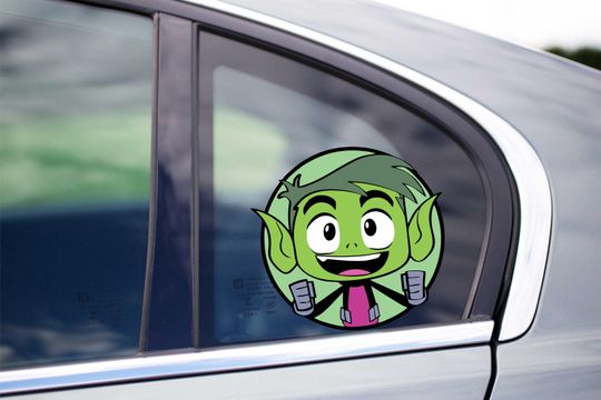 Discover Funny Beast Boy Peek Peekabo Peekers Bumper Window Vinyl Decal Cute comic teen titan DC Disney Stickers