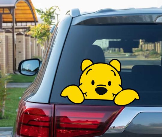 Discover Winnie-the-pooh Peeking Peek Peekabo Peekers Bumper Window Vinyl Decal Disney Movie Cute Bear Stickers