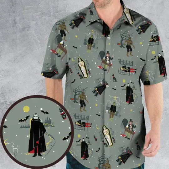 Discover Classic Monsters Halloween Hawaiian Shirt