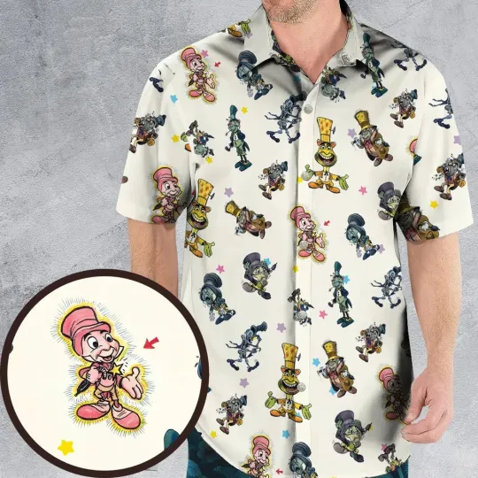 Colorful Jiminy Cricket Hawaiian Shirt