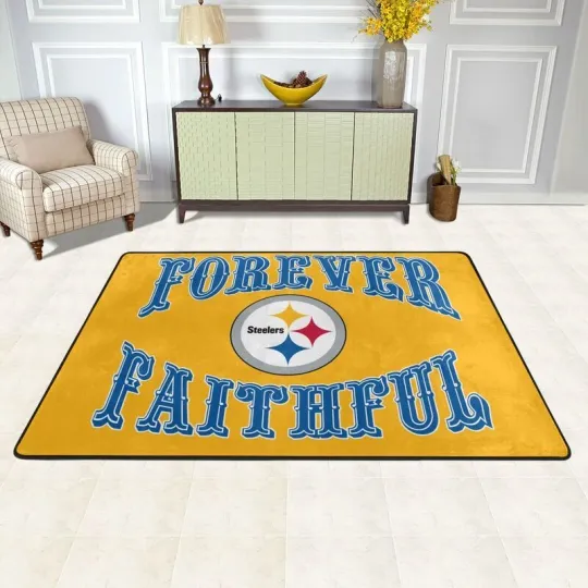 Discover Forever Faithful Pittsburgh Steeler Fan Carpet Anti-skid Floor Rugs