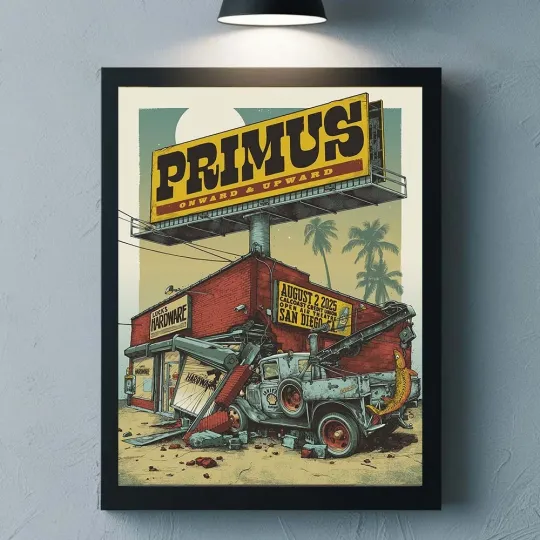 Discover Primus Onward and Upward San Diego California 2025 Venue Poster