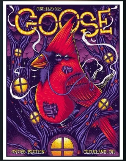 Discover Goose Cleveland Ohio 2025 Concert Poster Jacobs Pavilion June 19-20 Vertical Premium Matte