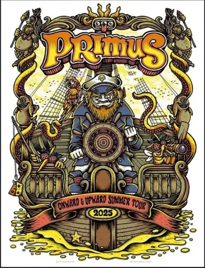 Primus Onward And Upward Summer Tour 2025 VIP Poster Vertical Home Decor