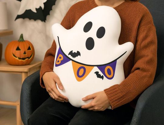 Discover Halloween Ghost Cushions, Halloween Plush Ghost Decor, Spooky Ghost Shape Pillow, Trick or Treat Cushion, Halloween Gift, Ghost Throw Pillow