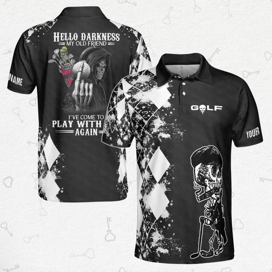 Discover Skeleton, Custom Name Optio Men's Polo Shirt, Gift For Him