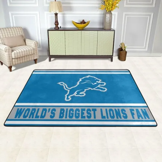 World's Biggest Detroit Lions Fans Carpet Anti-skid Floor Rug