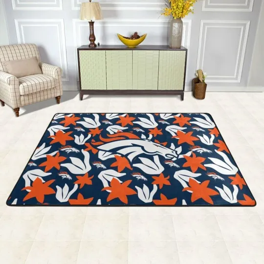 Denver Broncos Printed Carpet Anti-skid Floor Mat Decorative