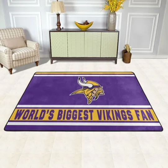 World's Biggest Minnesota Vikings Fans Carpet Anti-skid Floor Rug