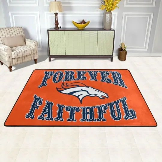 Discover Forever Faithful Denver Broncos Fan Carpet Anti-skid Floor Rug