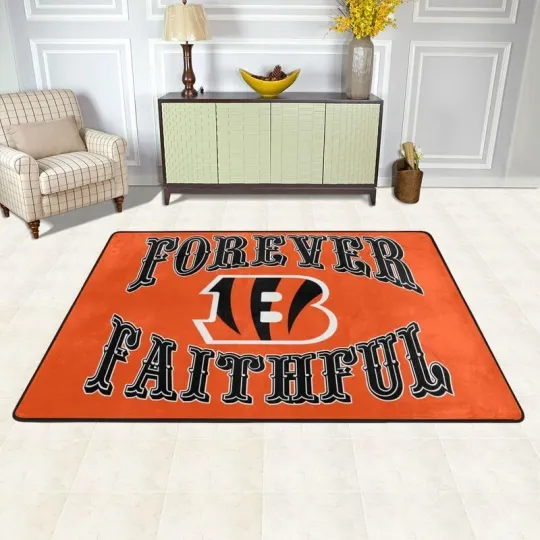 Discover Forever Faithful Cincinnati Bengals Fan Carpet Anti-skid Floor Rug