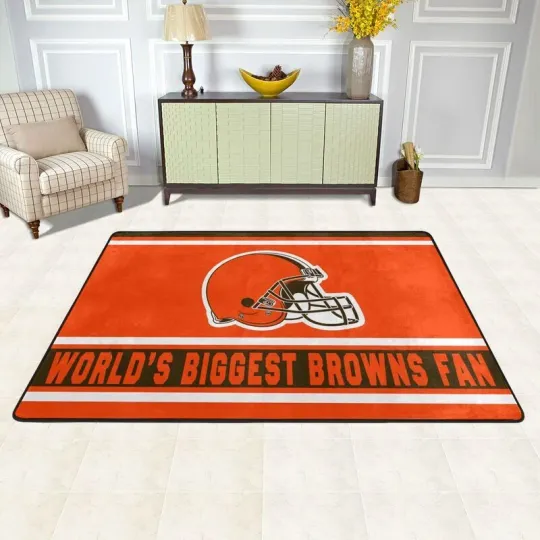 Discover World's Biggest Cleveland Browns Fans Carpet Anti-skid Floor Rug
