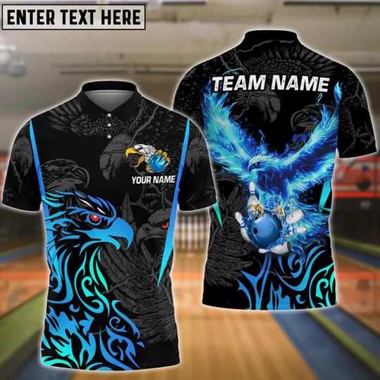 Personalized Bowling Eagle Polo Shirt, Gift For Him