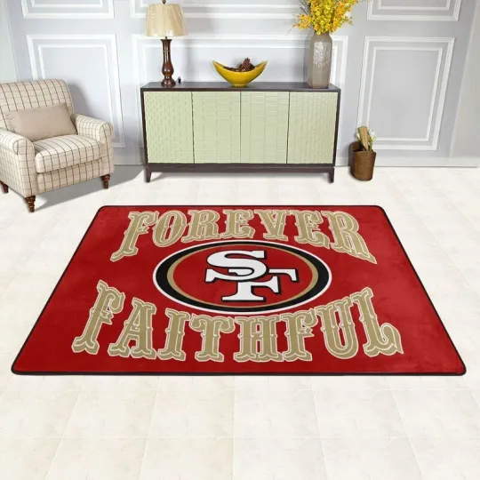 Forever Faithful San Francisco 49ers Fan Carpet Anti-skid Floor Rugs