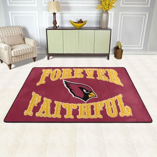 Discover Forever Faithful Arizonna Cardinals Fan Carpet Anti-skid Floor Rugs