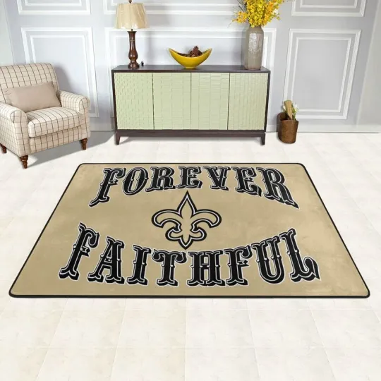 Discover Forever Faithful New Orleans Saints Fan Carpet Anti-skid Floor Rugs