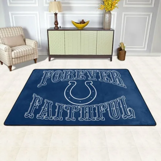 Discover Forever Faithful Indianapolis Colts Fan Carpet Anti-skid Floor Rugs