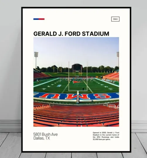 Discover Gerald J. Ford Stadium Print | SMU Mustangs Poster