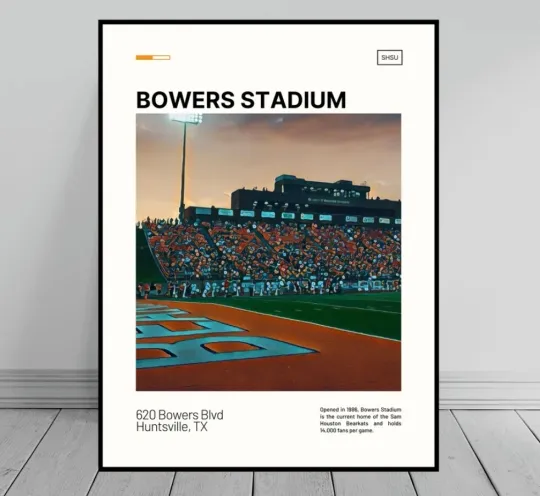 Discover Bowers Stadium Print | Sam Houston Bearkats Poster