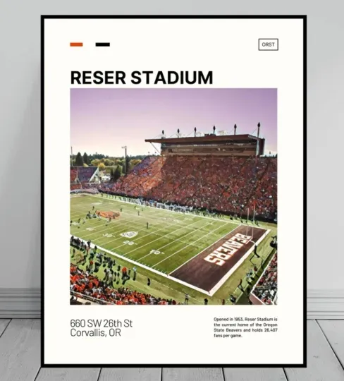 Discover Reser Stadium Print | Oregon State Beavers Poster