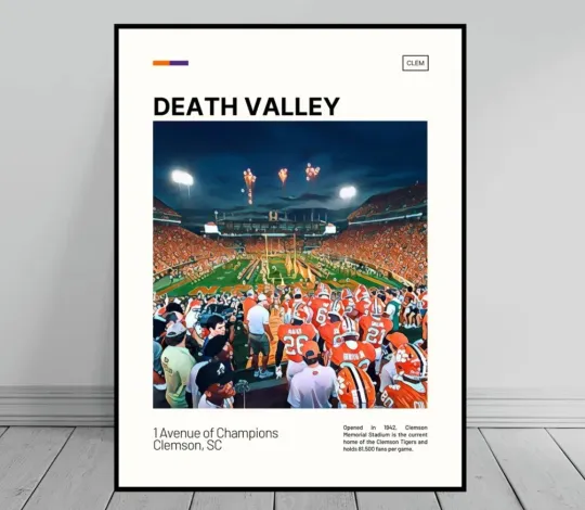 Discover Clemson Death Valley Print | Clemson Tigers Poster