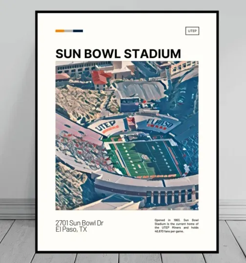 Discover Sun Bowl Stadium Print | UTEP Miners Poster