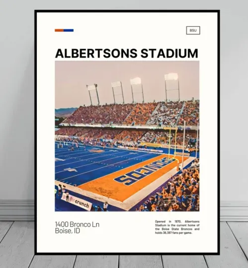 Discover Albertsons Stadium Print | Boise State Broncos Poster