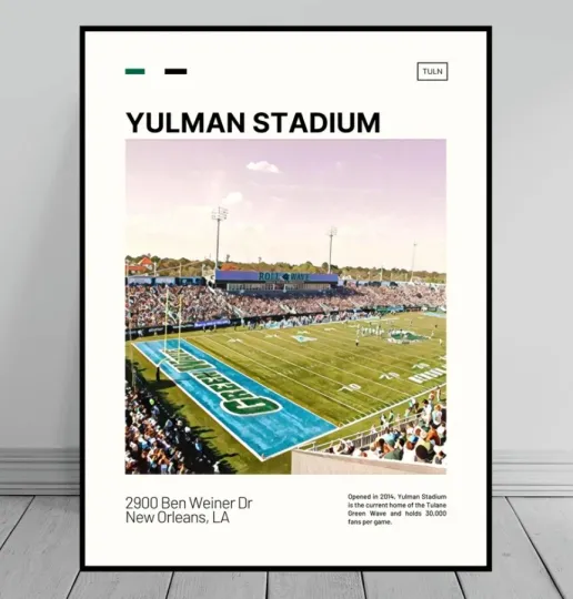 Discover Yulman Stadium Print | Tulane Green Wave Poster