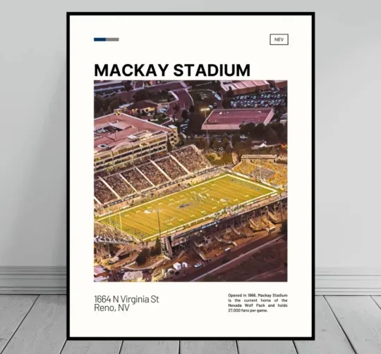 Discover Mackay Stadium Print | Nevada Wolf Pack Poster