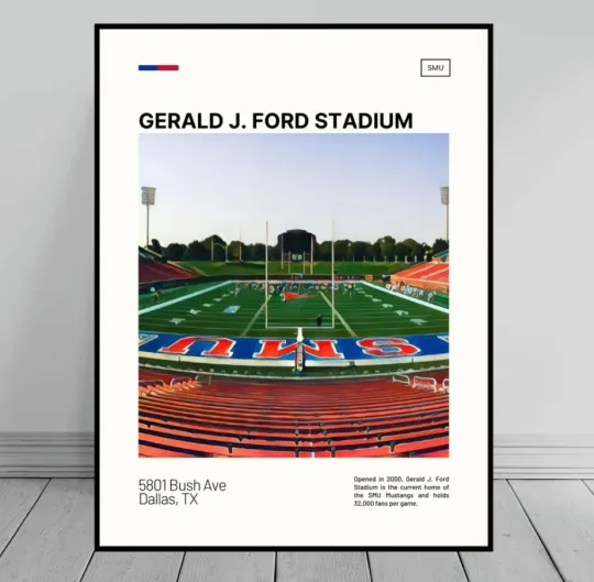 Discover Gerald J. Ford Stadium Print | SMU Mustangs Poster