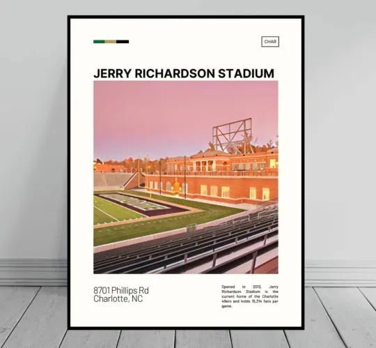 Discover Jerry Richardson Stadium Print | Charlotte 49ers Poster