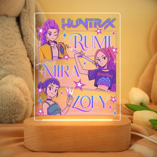 7 Design Kpop Demon Hunters Night Light,Kpop Huntrix Girl Cup Noodle LED Lamp,Demon Hunter Fan Art,Acrylic Gift For Kpop Fan,Kpop Night Lamp