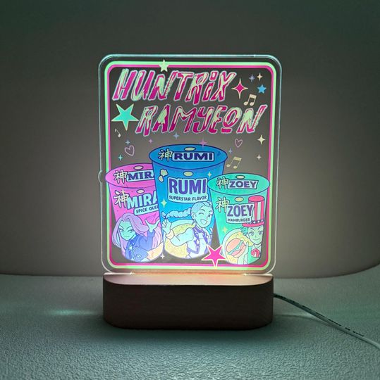 Kpop Demon Hunters Stained Glass Style Night Light Lamp, Gift for Gamers, Christmas Gift, Colors Changing, Birthday Gift