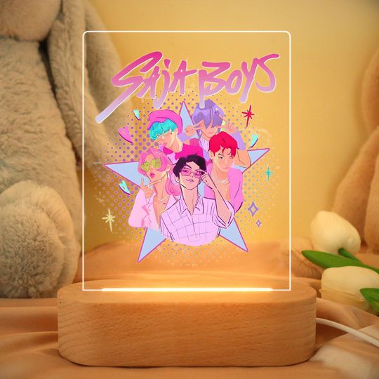 Discover Kpop Demon Hunters Night Light,Kpop Saja Boys LED Lamp,Demon Hunters Fan Art,Acrylic Gift For Kpop Saja Boys Fan,Kpop idol Group Night Lamp