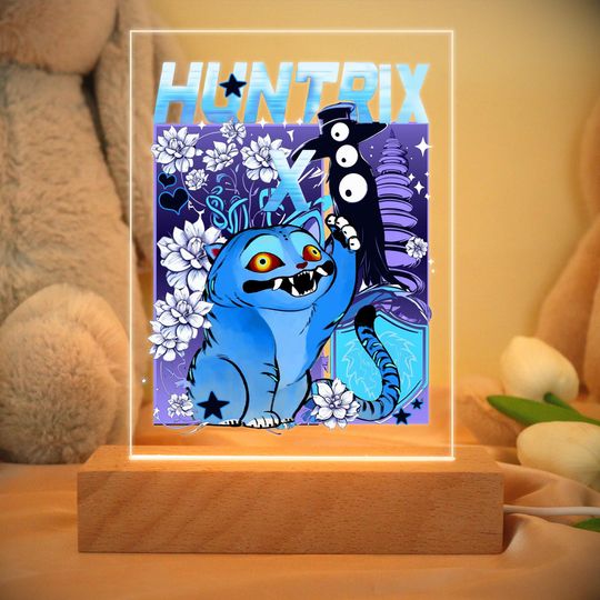 Discover Kpop Demon Hunters Tiger Night Light,Cute Kpop Tiger LED Night Lamp,Derpy the Tiger And Bird Demon Hunter Fan Art,Acrylic Gift for Kpop Fan