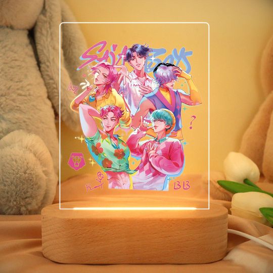 Kpop Demon Hunters Night Light,Kpop Saja Boys LED Lamp,Demon Hunters Fan Art,Acrylic Gift For Kpop Saja Boys Fan,Kpop idol Group Night Lamp