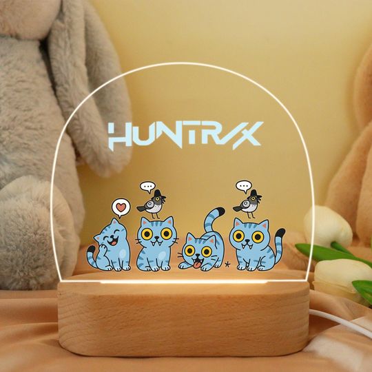 Discover Kpop Demon Hunters Tiger Night Light,Cute Kpop Tiger LED Night Lamp,Derpy the Tiger And Bird Demon Hunter Fan Art,Acrylic Gift for Kpop Fan