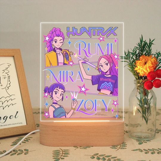 Kpop Demon Hunters Night Light,Huntrix Girl Led Light,Kpop idol Group Lamp,Mira, Rumi, Joey Light,Saja Boys Night Light,Gift for Huntrix Fan