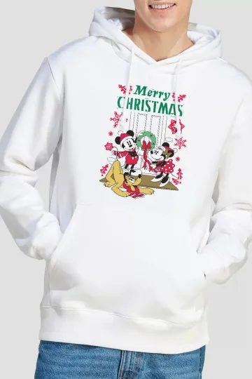 Discover Mickey Mouse and Minnie Christmas Wreath Hoodie