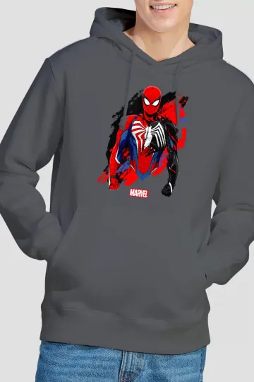 Spiderman Symbiote Mens Hoodie Charcoal