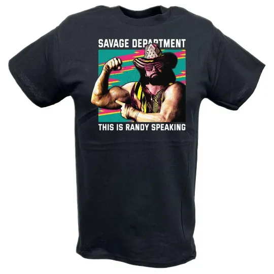 Discover Wrestling Entertainment Macho Man Randy Savage Department Speaking Mens Black T-shirt