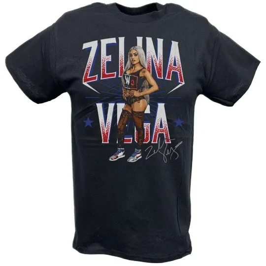 Discover Wrestling Entertainment Zelina Vega LWO Stars Black T-shirt