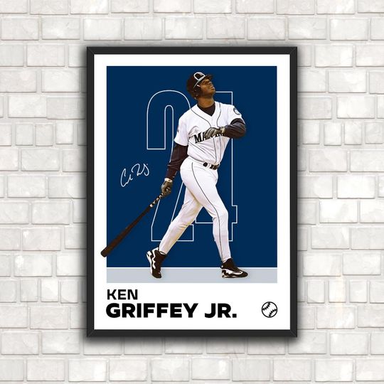 Discover Ken Griffey Jr. Poster - Minimalist Baseball Art Print for Fans! DIGITAL DOWNLOAD