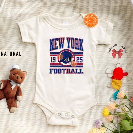 New York Football Onesie, Toddler And Shirts, Baby New York Sports Gear, Toddler Football Game Day Shirt, Baby Giant Onesie, Kid Sport Tee